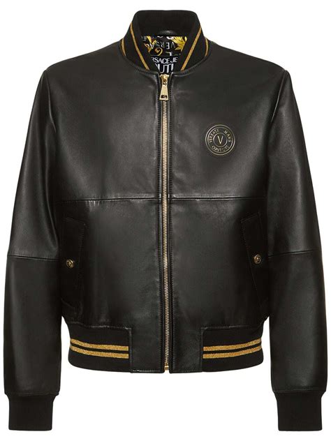 versace bomber jacke|Versace bomber jacket leather.